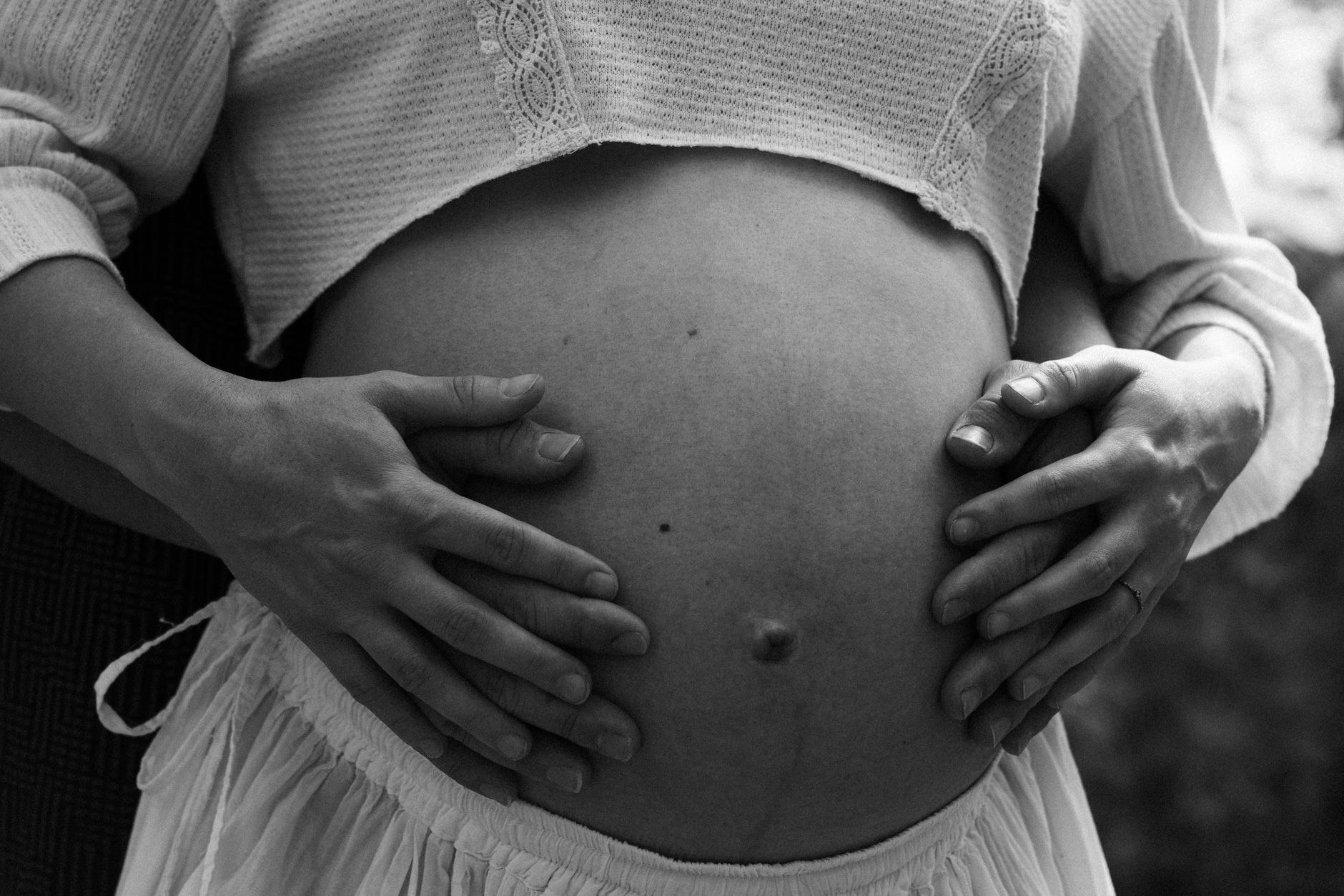 Serene moment of calm during pregnancy